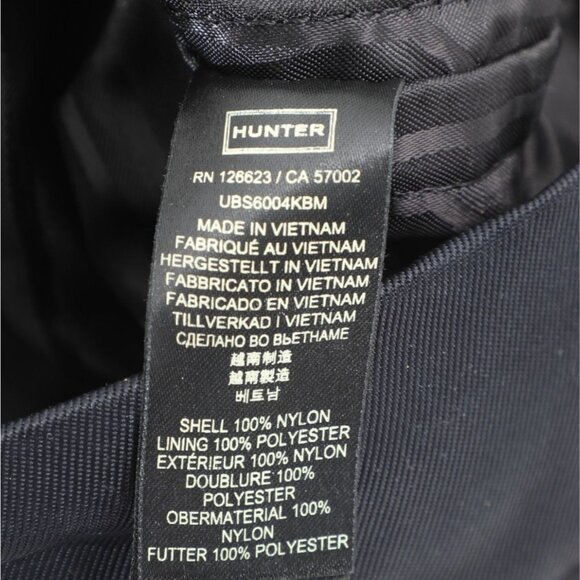 Hunter Original Black Nylon Large Tote Bag Logo Zip Top Waterproof Shoulder - Picture 6 of 10